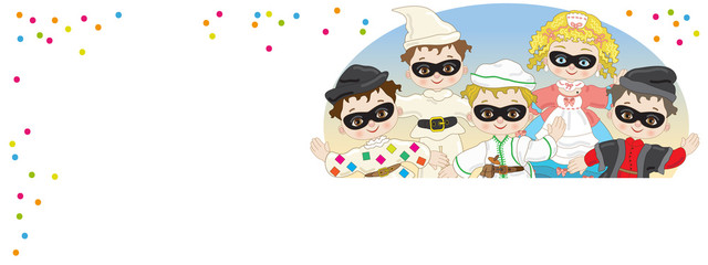 Header with Italian Carnival Masks