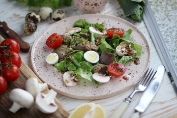 salad with mushrooms
