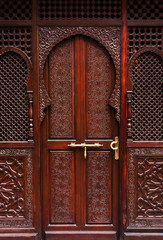Moroccan traditional door in Fes El Bali, Africa