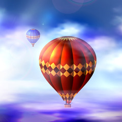 Vector balloon in the sky