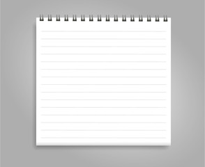 blank realistic spiral notepad notebook isolated on white vector
