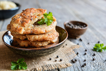 Fritters made of ground pork cracklings and sour cabbage