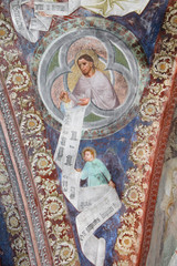 San Matteo, evangelista; affresco gotico nella chiesa di S. Giacomo a Termeno