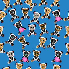 Fototapeta premium cat in panda costume