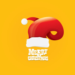 red Santa hat vector. merry christmas card