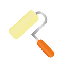 paint roller icon over white background. repairs tools design. vector illustration