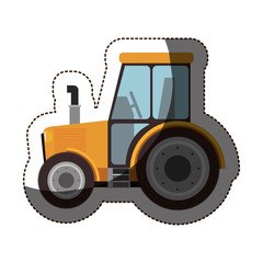 Tractor vehicle icon. Machine tool instrument farm and agriculture theme. Isolated design. Vector illustration