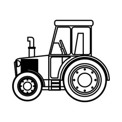 Naklejka premium Tractor vehicle icon. Machine tool instrument farm and agriculture theme. Isolated design. Vector illustration