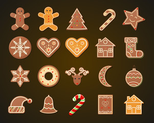 Christmas Gingerbread Cookies set