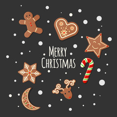 Gingerbread Cookies - Merry Christmas sign