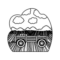 Cart vehicle icon. Machine tool instrument farm and agriculture theme. Isolated design. Vector illustration