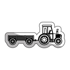 Tractor vehicle icon. Machine tool instrument farm and agriculture theme. Isolated design. Vector illustration