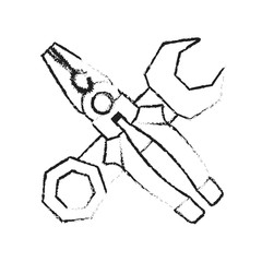 wrench and pliers tool icon image vector illustration design 