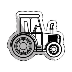 Tractor vehicle icon. Machine tool instrument farm and agriculture theme. Isolated design. Vector illustration