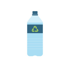 Plastic bottle of water with recycling sign. Recycle eco. Vector illustration
