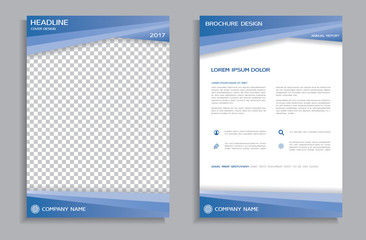 Blue flyer design template - brochure, front and back page