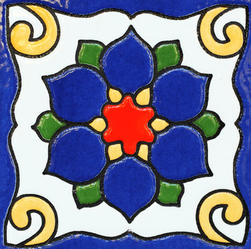 Background and texture flower pattern on ceramic tile