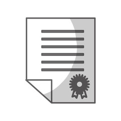 certificate document icon over white background. vector illustration