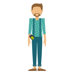 Hipster man icon. Male avatar person people and human theme. Isolated design. Vector illustration