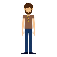 Hipster man icon. Male avatar person people and human theme. Isolated design. Vector illustration