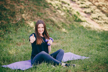 Fitness girl on a walk