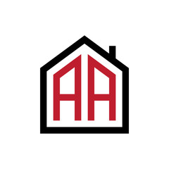 simple initial logo pentagon house