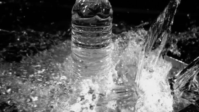 Silver Water Bottle Splash Slow Motion 02