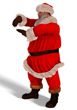 Santa Claus Dance 3D Illustration Isolated On White