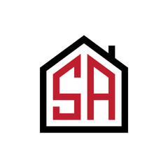 simple initial logo pentagon house