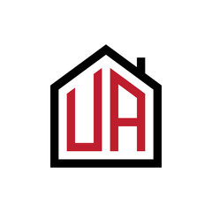 simple initial logo pentagon house