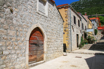 Fototapeta na wymiar Street of Ston town, Peljesac Peninsula, Croatia