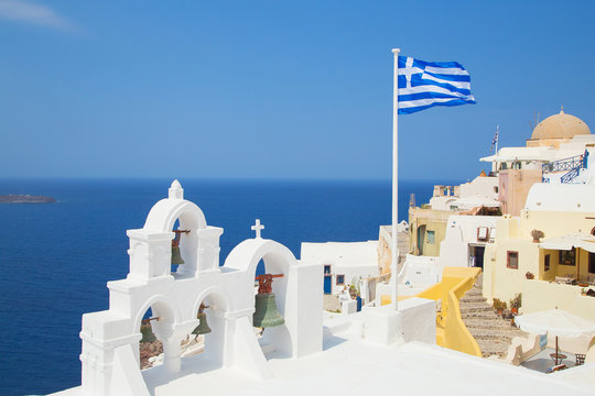 travelling on Santorini island