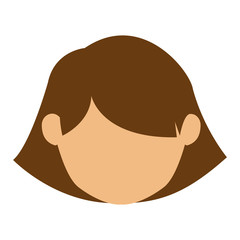Girl head icon. Female avatar person people and human theme. Isolated design. Vector illustration