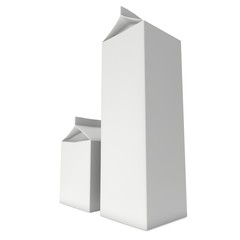 Milk or juice box. Retail package mockup. 3d render illustration isolated on white.