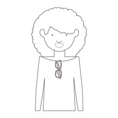 Girl with glasses icon. Female avatar person people and human theme. Isolated design. Vector illustration