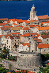 Obraz premium Close view of Korcula old town, Croatia