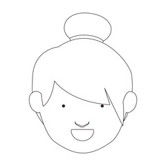 Girl head icon. Female avatar person people and human theme. Isolated design. Vector illustration