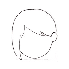 Girl head icon. Female avatar person people and human theme. Isolated design. Vector illustration