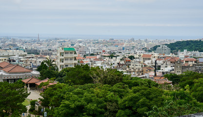 Fototapeta na wymiar Panorama of Naha from Shuri Castle, Okinawa