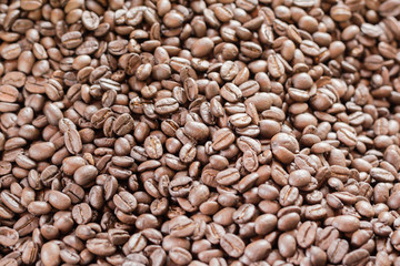 roasted coffee bean background and texture