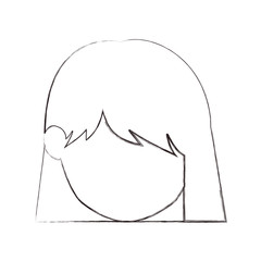 Girl head icon. Female avatar person people and human theme. Isolated design. Vector illustration