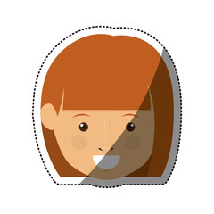 Girl head icon. Female avatar person people and human theme. Isolated design. Vector illustration