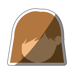 Girl head icon. Female avatar person people and human theme. Isolated design. Vector illustration