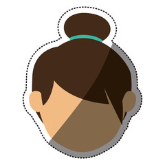 Girl head icon. Female avatar person people and human theme. Isolated design. Vector illustration