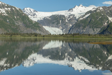 Fototapeta na wymiar Pedersen Glacier and Lagoon in Kenai Fjords National Park, Alask