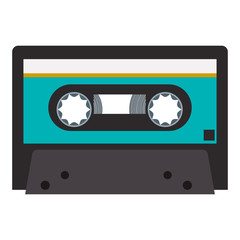 Cassette icon. Device music sound and musical theme. Isolated design. Vector illustration