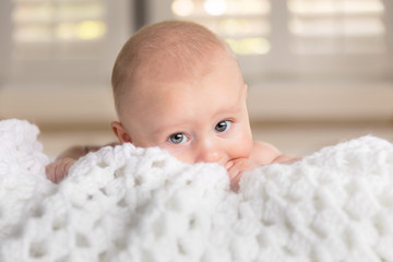 Adorable cute quirky child baby peeking playful sweet innocence angelic pure beautiful baby
