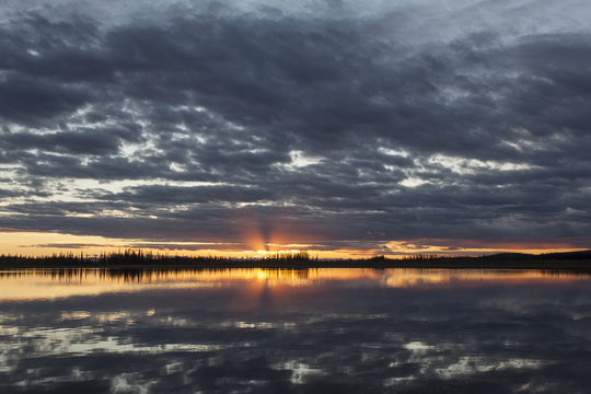 Sunset over Deadman Lake in Tetlin National Wildlife Refuge, AK.