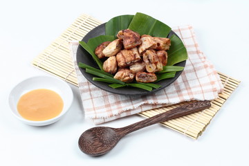 Thai roasted banana with sweet sauce