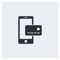 Fototapeta premium Mobile card payment icon